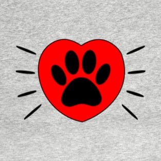 Dog Lover Heart And Paw Print T-Shirt